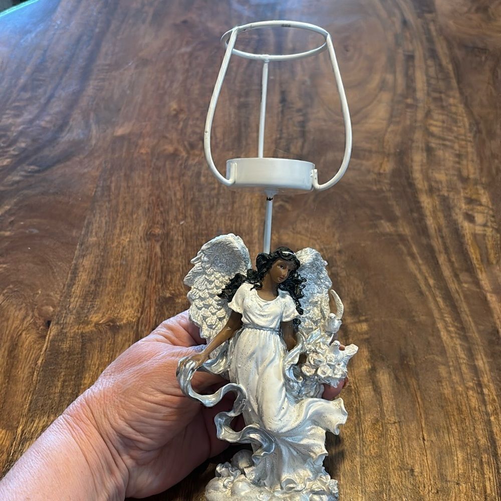 Home Interiors Dark Skinned Angel Tea Light Candle Holder-no shade